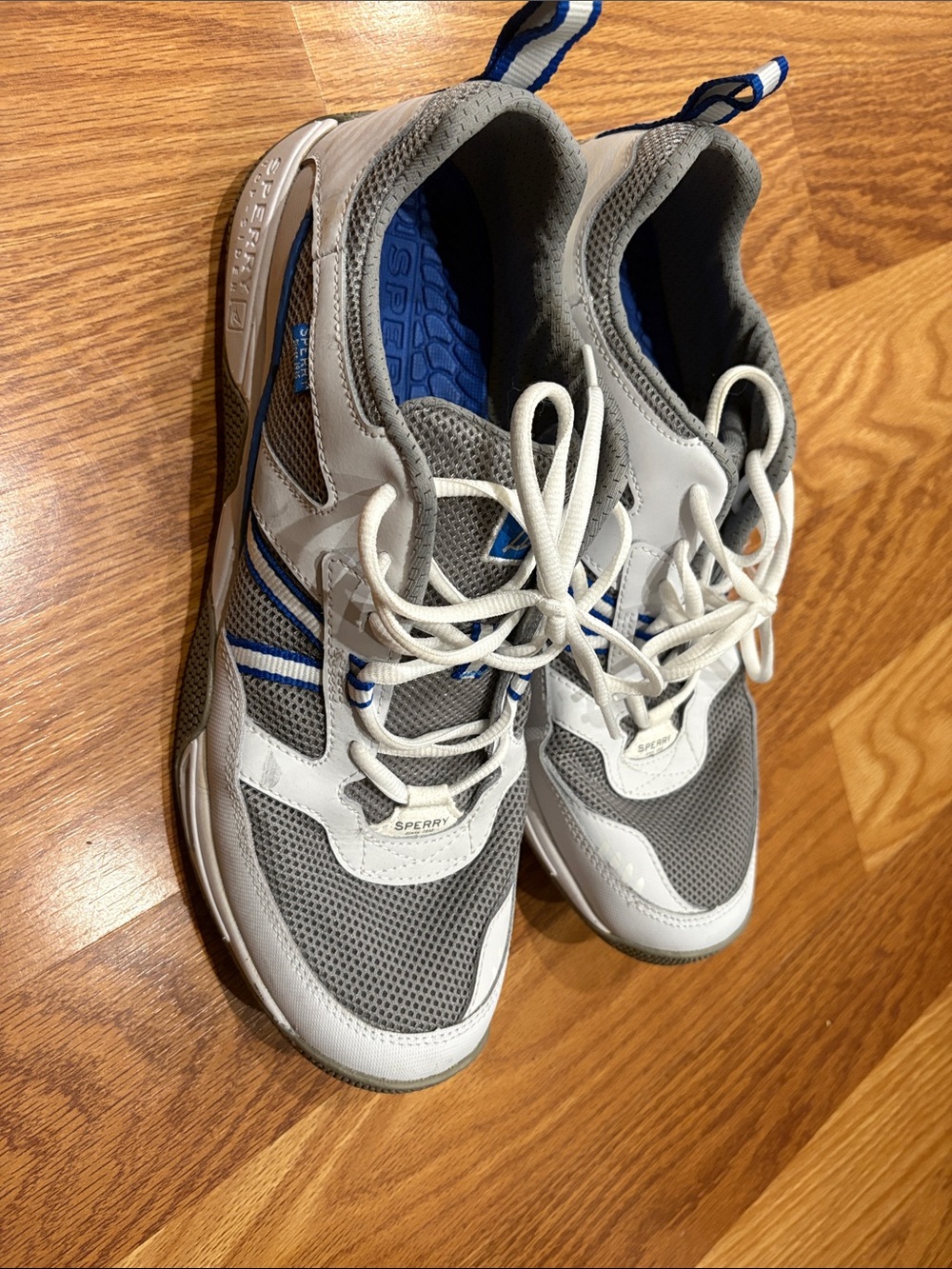 Sperry Men’s Gray and Blue Mesh Lace-Up Sneakers